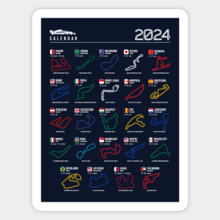 Calendar 2024 Formula Racing Tracks (Colors) Magnet